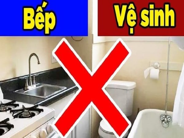 Không đặt bếp đối diện nhà vệ sinh là 1 trong 7 kiêng kỵ phòng bếp phải nhớ rõ